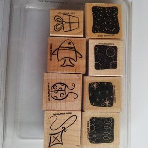 Stampin Up! Little Layers 2003 Set of 8 mounted stamps